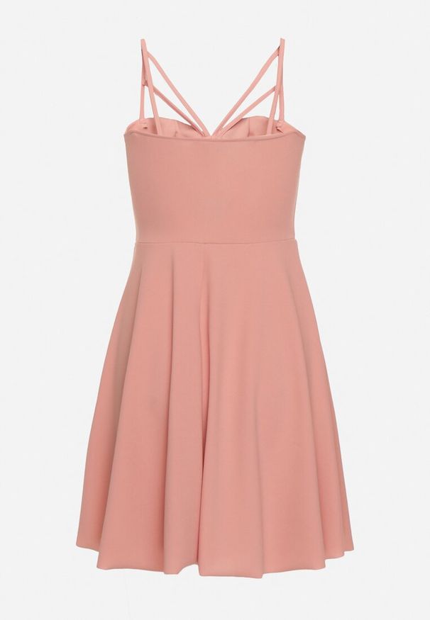 Born2be - Ciemnoróżowa Rozkloszowana Gorsetowa Sukienka na Ramiączkach z Usztywnianymi Miseczkami Brindia. Okazja: na imprezę, na co dzień. Typ kołnierza: dekolt gorset. Kolor: różowy. Materiał: jeans. Długość rękawa: na ramiączkach. Sezon: lato. Typ sukienki: gorsetowe. Styl: wizytowy, casual, klasyczny