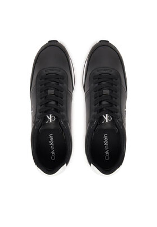 Calvin Klein Sneakersy Retro Runner Ess Lth YM0YM01355 Czarny. Kolor: czarny. Materiał: skóra