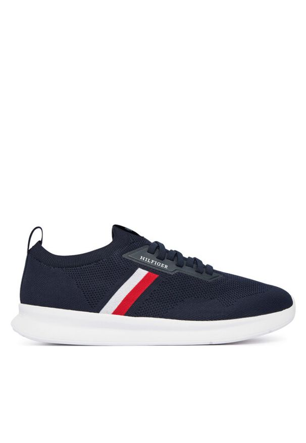 TOMMY HILFIGER - Tommy Hilfiger Sneakersy Lightweight Knitted Runner FM0FM05756 Granatowy. Kolor: niebieski. Materiał: materiał