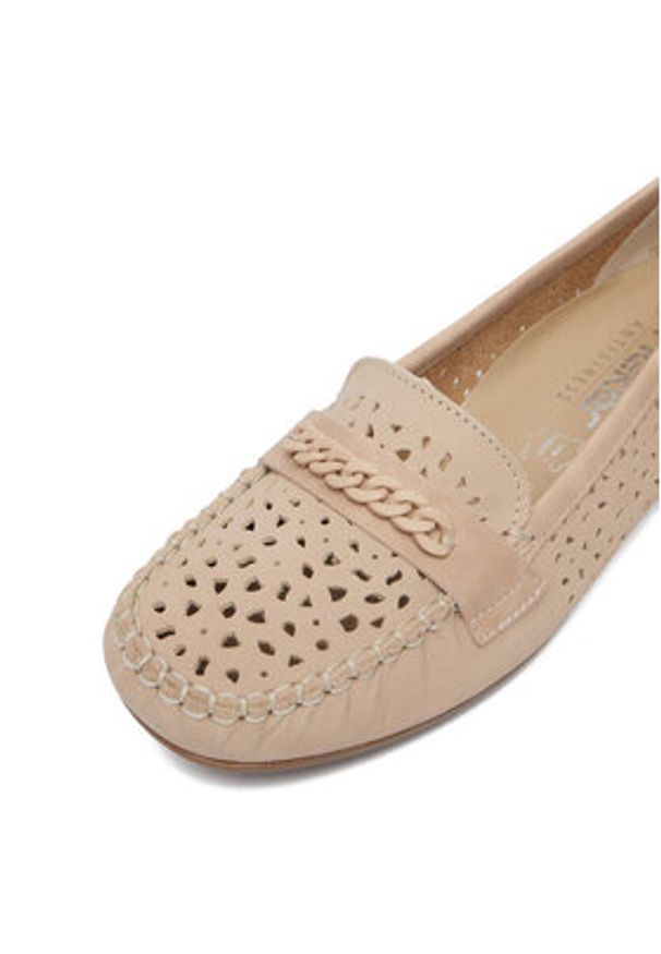 Rieker Mokasyny CEO-40068-61 Beżowy. Kolor: beżowy. Materiał: nubuk, skóra