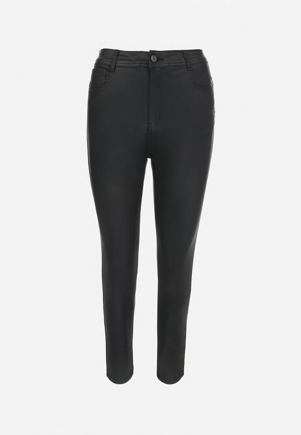Born2be - Czarne Spodnie Skinny Push Up Zami. Okazja: na co dzień. Kolekcja: plus size. Kolor: czarny. Wzór: aplikacja. Styl: elegancki, casual