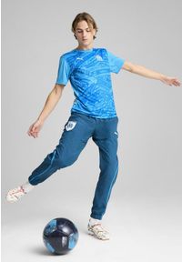 Puma - Męska koszulka przedmeczowa Olympique de Marseille PUMA. Kolor: niebieski. Materiał: materiał. Sport: piłka nożna