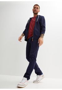 bonprix - Bluza rozpinana z kapturem z detalami z imitacji skóry. Typ kołnierza: kaptur. Kolor: niebieski. Materiał: skóra, poliester #2