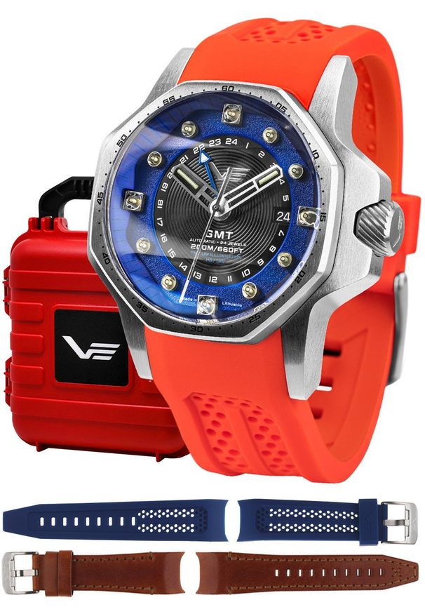 Zegarek męski Vostok Europe NH34-640A701SR czerwony. Kolor: czerwony