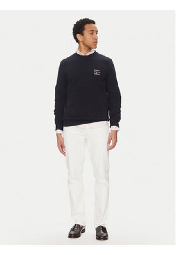 TOMMY HILFIGER - Tommy Hilfiger Bluza Stack MW0MW38673 Granatowy Regular Fit. Kolor: niebieski. Materiał: bawełna