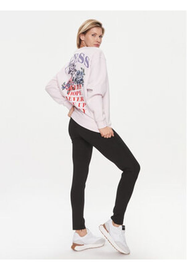 Guess Bluza Destiny W4RQ10 K9Z21 Różowy Regular Fit. Kolor: różowy. Materiał: syntetyk