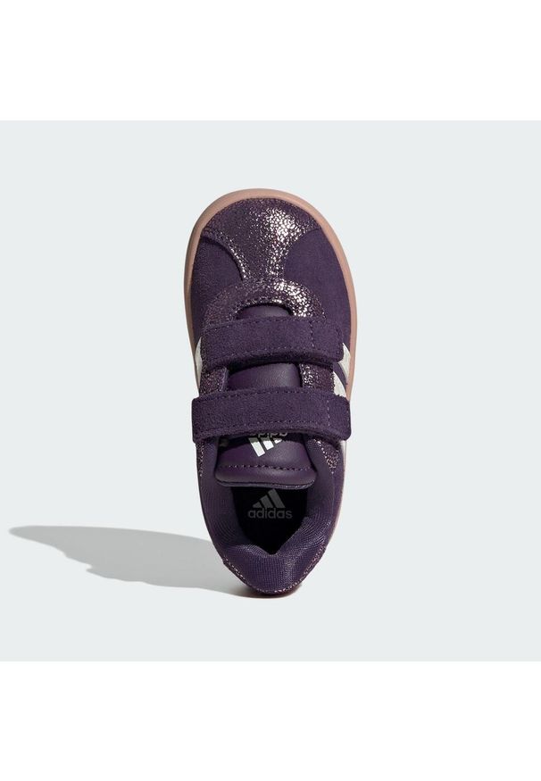 Adidas - Buty dla dzieci VL Court 3.0. Zapięcie: pasek. Kolor: biały, fioletowy, wielokolorowy. Sport: tenis