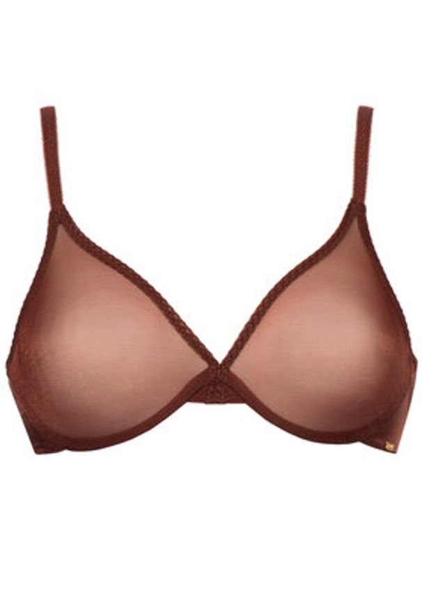 Gossard Biustonosz z fiszbiną Glossies Sheer Moulded 6271 Brązowy. Kolor: brązowy. Materiał: syntetyk