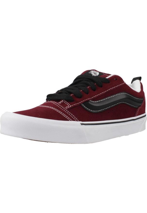 Vans - Buty VANS KNU SKOOL Bordeaux. Kolor: czerwony. Materiał: skóra, tkanina