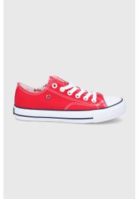 Lee Cooper tenisówki damskie kolor czerwony. Nosek buta: okrągły. Zapięcie: sznurówki. Kolor: czerwony. Materiał: guma