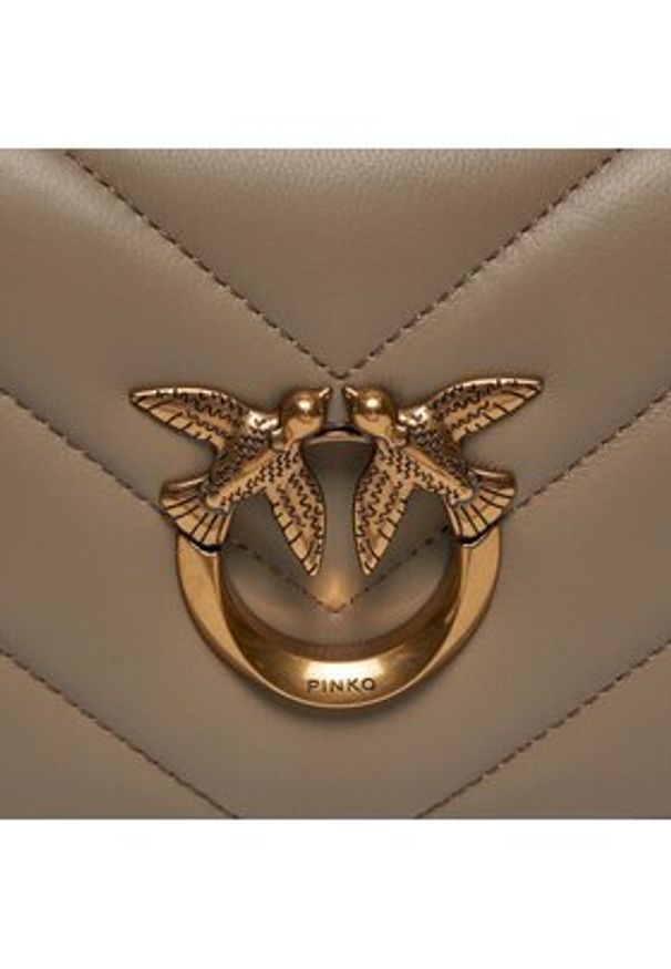 Pinko Torebka Love Click Baguette Mini AI 23-24 PLTT 100068 A136 Beżowy. Kolor: beżowy. Materiał: skórzane