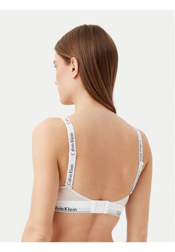 Calvin Klein Underwear Biustonosz bezfiszbinowy 000QF7059E Beżowy. Kolor: beżowy. Materiał: bawełna
