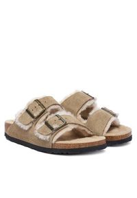 Birkenstock Klapki Arizona Shearling 1028293 Beżowy. Kolor: beżowy. Materiał: zamsz, skóra #5