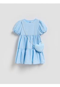 Reserved - Sukienka z torebką - jasnoniebieski. Kolor: niebieski. Materiał: tkanina #1