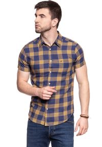 Wrangler - KOSZULA MĘSKA KRÓTKI RĘKAW WRANGLER SS 1PKT SHIRT PATRIOT BLUE W5881OR5H 112129599. Długość rękawa: krótki rękaw. Długość: krótkie