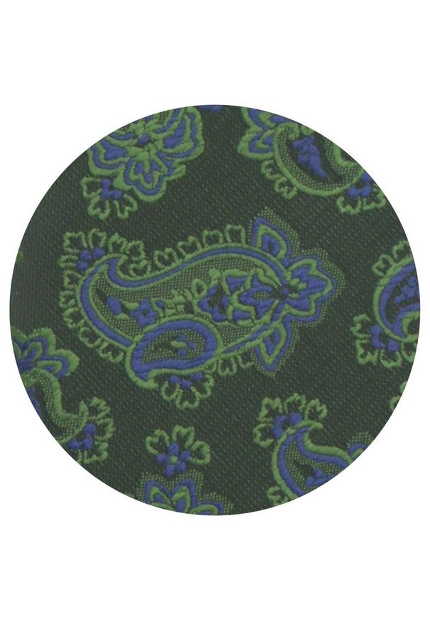 Krawat Męski - Angelo di Monti - Zielony, Wzór Paisley. Kolor: zielony. Materiał: tkanina. Wzór: paisley. Styl: wizytowy, elegancki