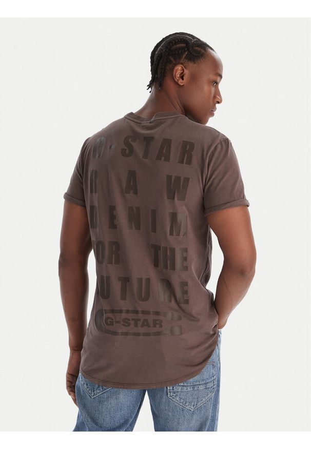 G-Star RAW - G-Star Raw T-Shirt Text Back D25971-2653 Niebieski Relaxed Fit. Kolor: niebieski. Materiał: bawełna
