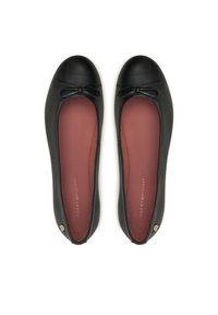 TOMMY HILFIGER - Tommy Hilfiger Baleriny Ballerina Leather Flat Bow FW0FW08359 Czarny. Kolor: czarny. Materiał: skóra #5