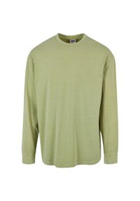 Koszulka z długim rękawem z efektem acid wash Urban Classics Heavy Boxy. Kolor: zielony. Długość rękawa: długi rękaw. Długość: długie #1