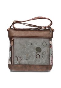 Brązowa Torebka Anekke Elegancka Damska Listonoszka Na Ramię. Kolor: brązowy. Wzór: aplikacja. Materiał: skórzane, zdobione. Styl: elegancki. Rodzaj torebki: na ramię #7