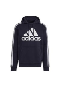 Adidas - Bluza męska adidas Essentials Hoodie. Kolor: biały, wielokolorowy, niebieski. Materiał: polar