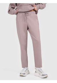 4f - 4F Spodnie dresowe damskie - beżowe XS. Stan: podwyższony. Kolor: beżowy. Materiał: dresówka. Sport: fitness, turystyka piesza #2