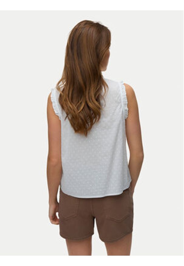 Vero Moda Top Trine 10342734 Biały Regular Fit. Kolor: biały. Materiał: bawełna