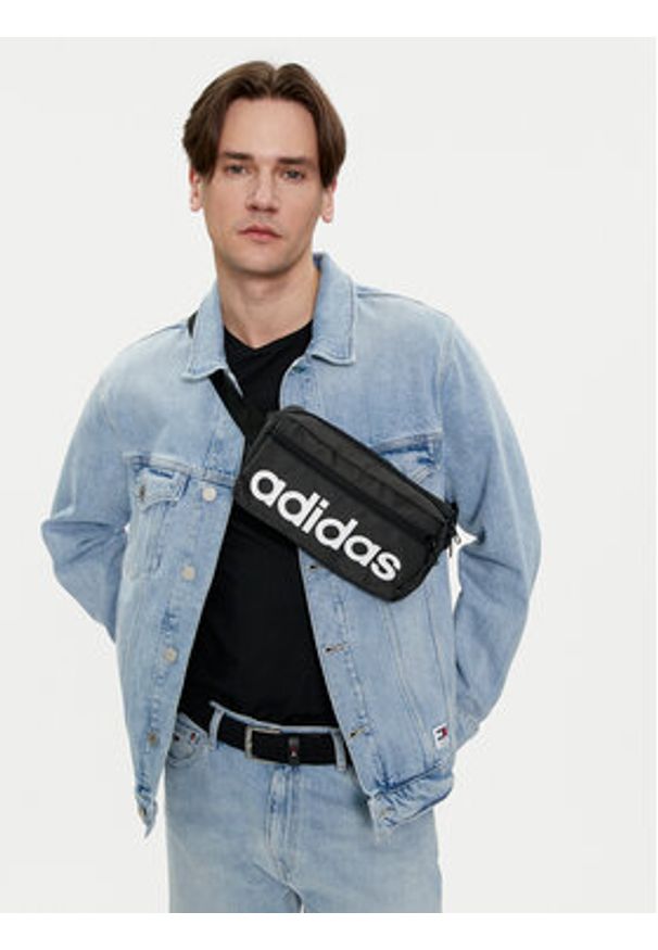 Adidas - adidas Saszetka nerka Linear Bum Bag HT4739 Szary. Kolor: czarny. Materiał: materiał