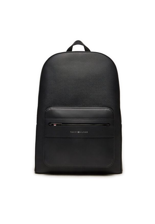 TOMMY HILFIGER - Tommy Hilfiger Plecak Business Leather Backpack AM0AM12491 Czarny. Kolor: czarny. Materiał: skóra