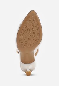 Renee - Białe Sandały Slingback VICES na Szpilce z Odkrytym Noskiem Blooma. Okazja: na co dzień, na ślub cywilny, na wesele. Zapięcie: pasek. Kolor: biały. Materiał: jeans. Obcas: na szpilce. Styl: casual #4