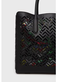 Lauren Ralph Lauren torebka skórzana kolor czarny. Kolor: czarny. Materiał: skórzane