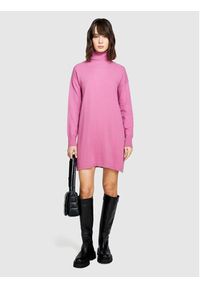 Sisley Sukienka dzianinowa 1044MV00L Różowy Slim Fit. Kolor: różowy. Materiał: wełna #2