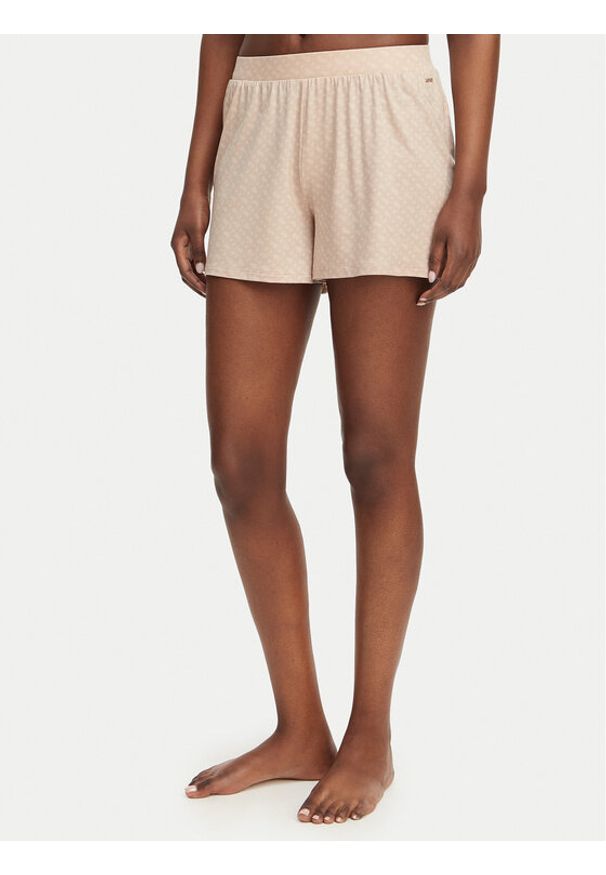 BOSS Szorty piżamowe 50561055 Beżowy Regular Fit. Kolor: beżowy. Materiał: lyocell