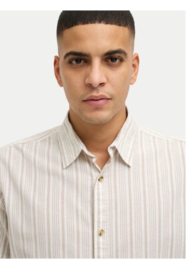 Jack & Jones - Jack&Jones Koszula Joshua 12269135 Beżowy Comfort Fit. Kolor: beżowy. Materiał: bawełna