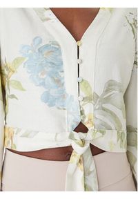 Guess Bluzka W6GHA4 W2565 Kremowy Regular Fit. Kolor: kremowy. Materiał: len #3