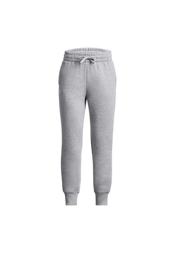 Spodnie dresowe dziewczęce Under Armour UA Rival Fleece Joggers - szare. Kolor: szary. Materiał: dresówka