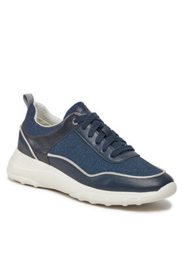 Geox Sneakersy D Alleniee D35LPB 054AS C4002 Granatowy. Kolor: niebieski. Materiał: skóra