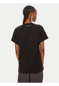 Karl Lagerfeld - KARL LAGERFELD T-Shirt Ikonik 2.0 245W1712 Czarny Regular Fit. Typ kołnierza: dekolt w karo. Kolor: czarny. Materiał: bawełna #4