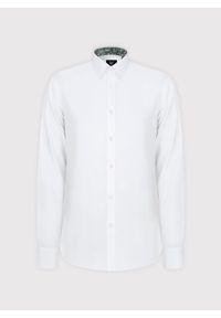 Pako Lorente - PAKO LORENTE – Biała koszula męska z kontrastowym wykończeniem. Kolor: biały. Materiał: bawełna, elastan. Długość rękawa: długi rękaw. Długość: długie #3