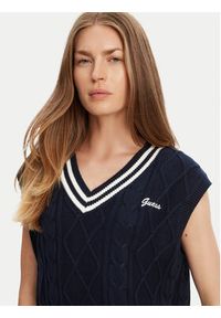 Guess Sweter V5GR00 Z3FB1 Granatowy Classic Fit. Kolor: niebieski. Materiał: bawełna #5