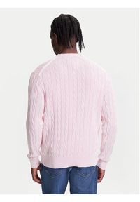 TOMMY HILFIGER - Tommy Hilfiger Sweter Classic MW0MW39524 Różowy Regular Fit. Kolor: różowy. Materiał: bawełna #3