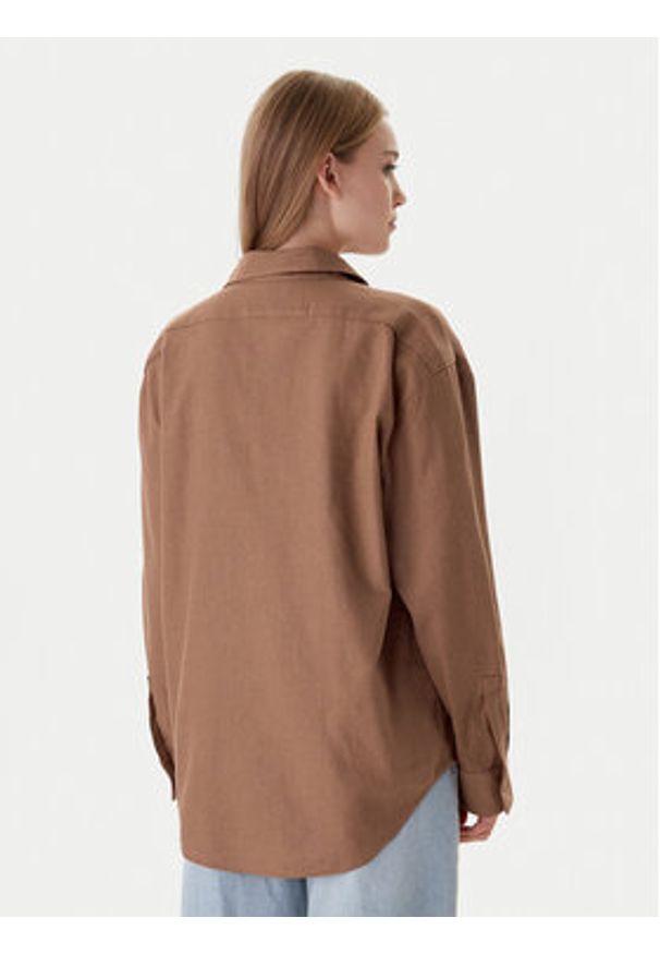 Calvin Klein Jeans Koszula LV044E195G Brązowy Regular Fit. Kolor: brązowy. Materiał: bawełna