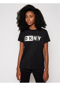 DKNY Sport T-Shirt DP8T5894 Czarny Regular Fit. Kolor: czarny. Materiał: bawełna. Styl: sportowy