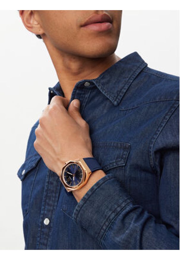 Guess Zegarek Emperor GW0850G3 Granatowy. Kolor: niebieski. Materiał: syntetyk