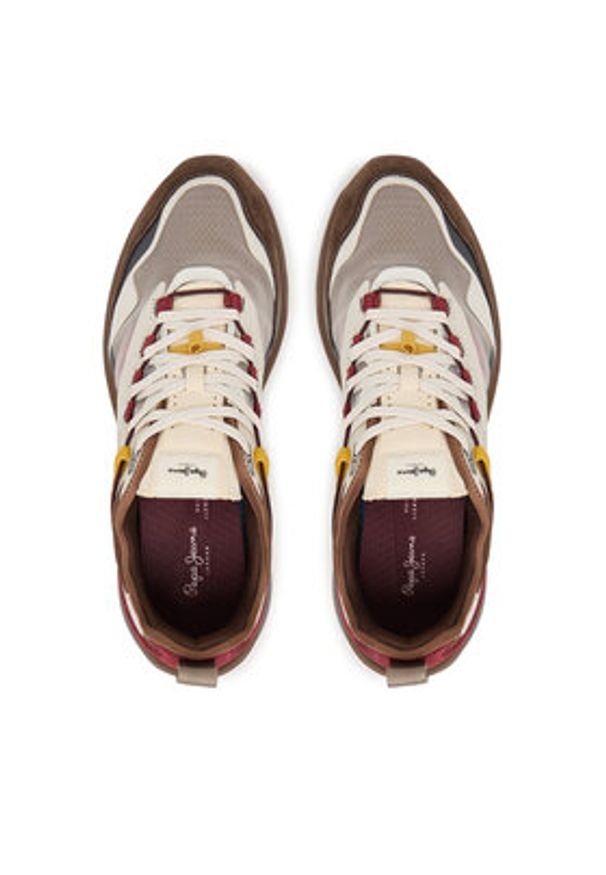 Pepe Jeans Sneakersy Stoke Sport M PMS600013 Brązowy. Kolor: brązowy. Materiał: materiał