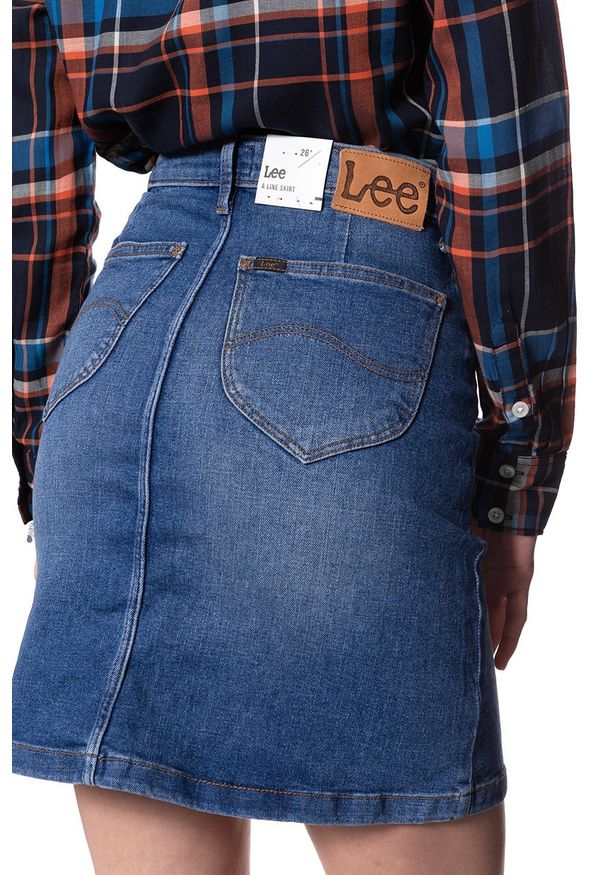 Lee - SPÓDNICA JEANSOWA LEE A LINE SKIRT BLUE DROP L38NROEM 112108295. Materiał: jeans