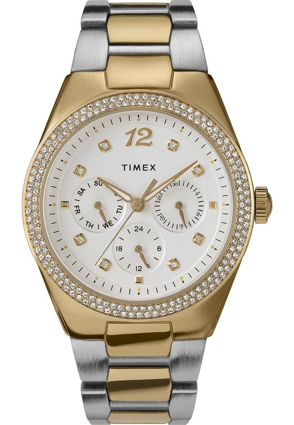 Zegarek Timex Zegarek damski Timex TW2V80300 CYRKONIE srebrny. Kolor: srebrny