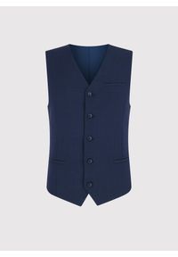 Pako Lorente - PAKO LORENTE – Gładka jednorzędowa kamizelka męska. Materiał: poliester, elastan, wiskoza. Wzór: gładki #6