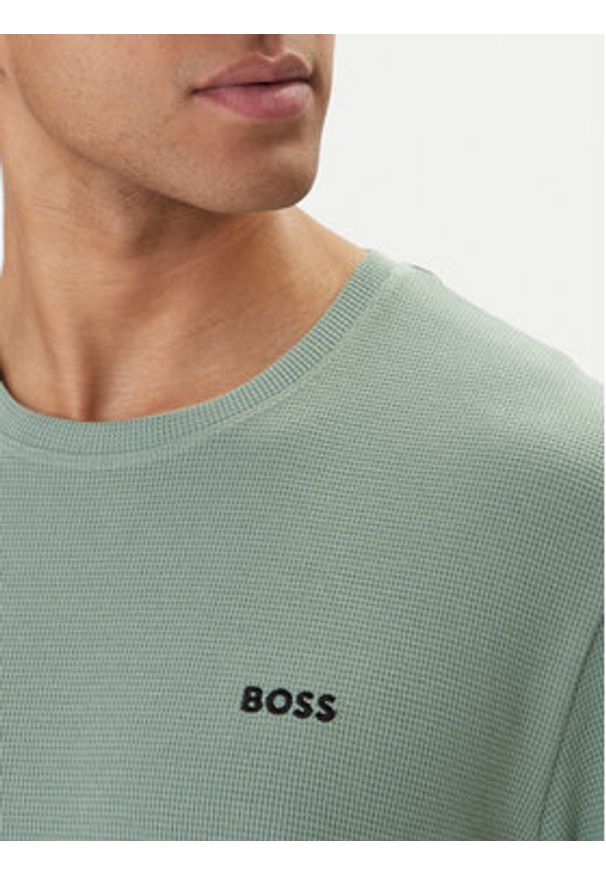 BOSS T-Shirt Waffle 50535891 Zielony Regular Fit. Kolor: zielony. Materiał: syntetyk