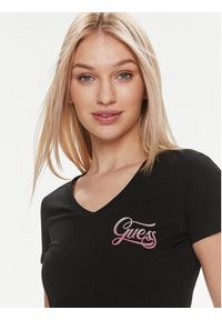 Guess T-Shirt W4RI55 J1314 Czarny Slim Fit. Kolor: czarny. Materiał: bawełna